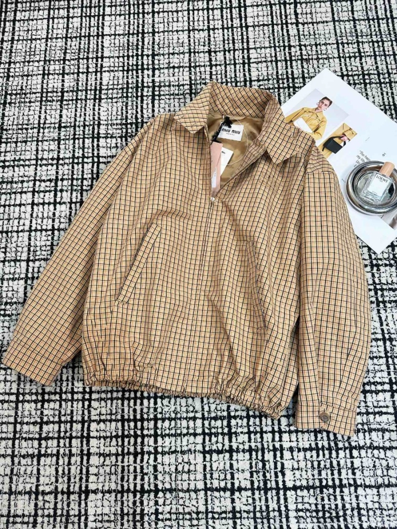 Miu Miu Classic Checkered Casual Jacket