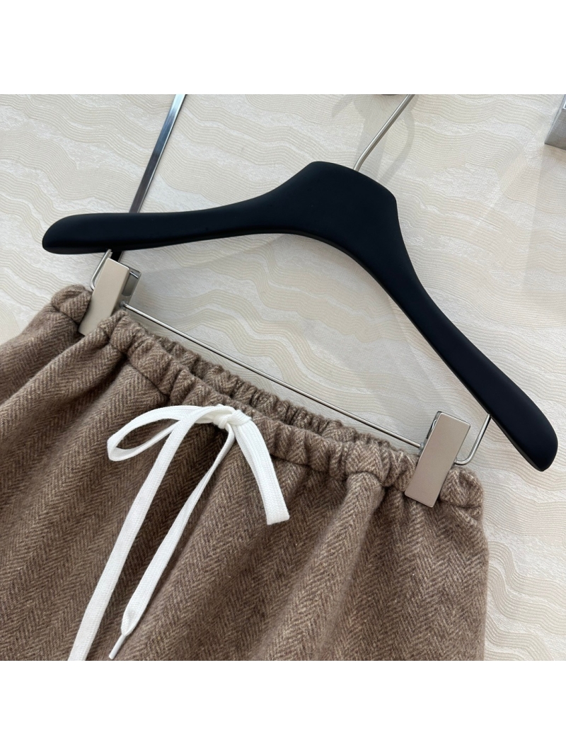 Miu Miu Retro Herringbone Wool Mini Skirt