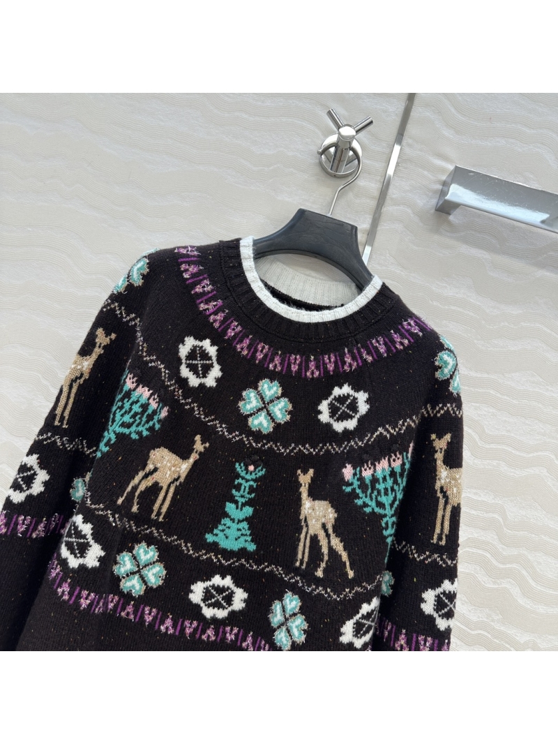 Chanel Limited Edition 25N Coconeige Ski Collection Deep Purple Wool Sweater