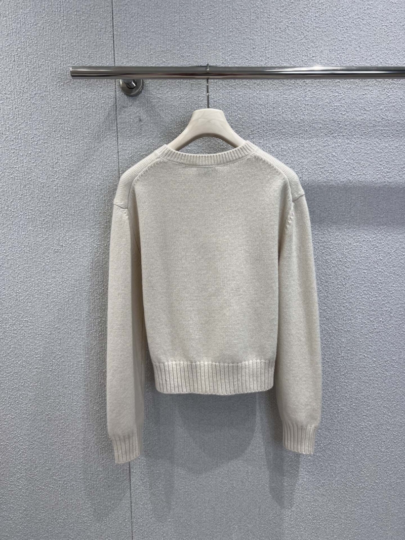 CHANEL High-Couture Knitted Jumper | Signature Bow Cutout, Handcrafted Embellishments, Light Ivory