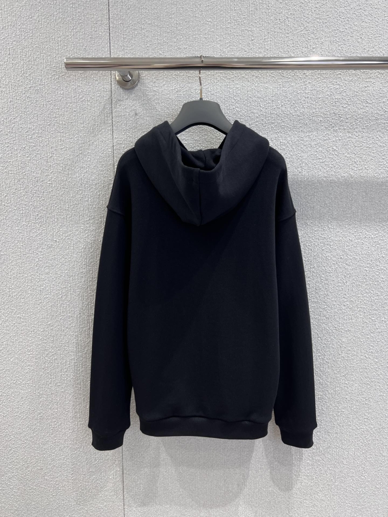 Dior 25FW Autumn Winter Embroidered Logo Hooded Sweatshirt Black