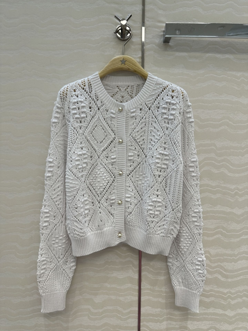 Dior Miss Dior 26 Chic Cotton Jacquard Cardigan Jacket with CD Pearl Buttons
