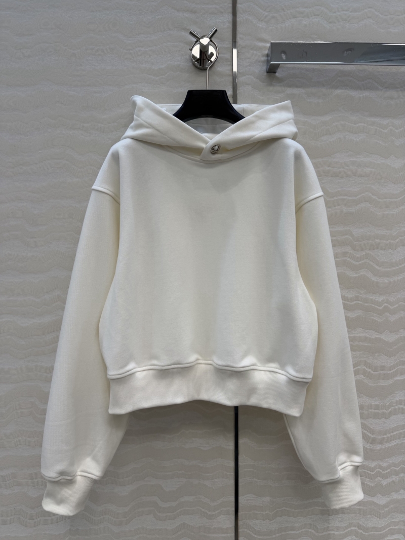 Hermes White Cotton Jersey Sportswear Set - Hoodie & Straight-Leg Pants - Elevated Casual Luxury