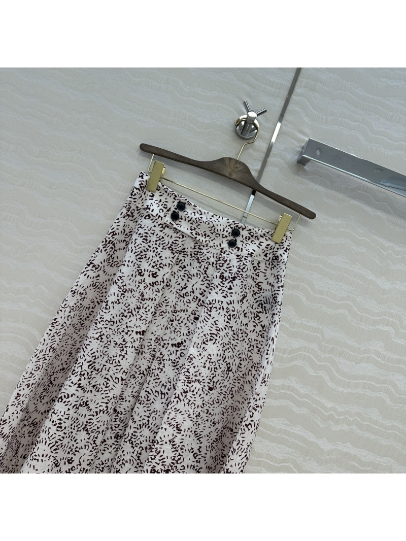 Loro Piana Elegant 100% Linen Pleated Midi Skirt - Andre Pio Firework Design