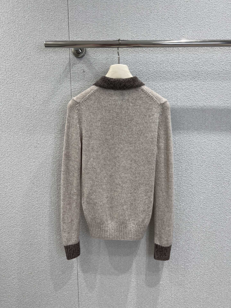 Loro Piana Signature Baby Cashmere Knit Polo Sweater - Heather Beige Mélange, Tapered Fit, Elevated Luxury