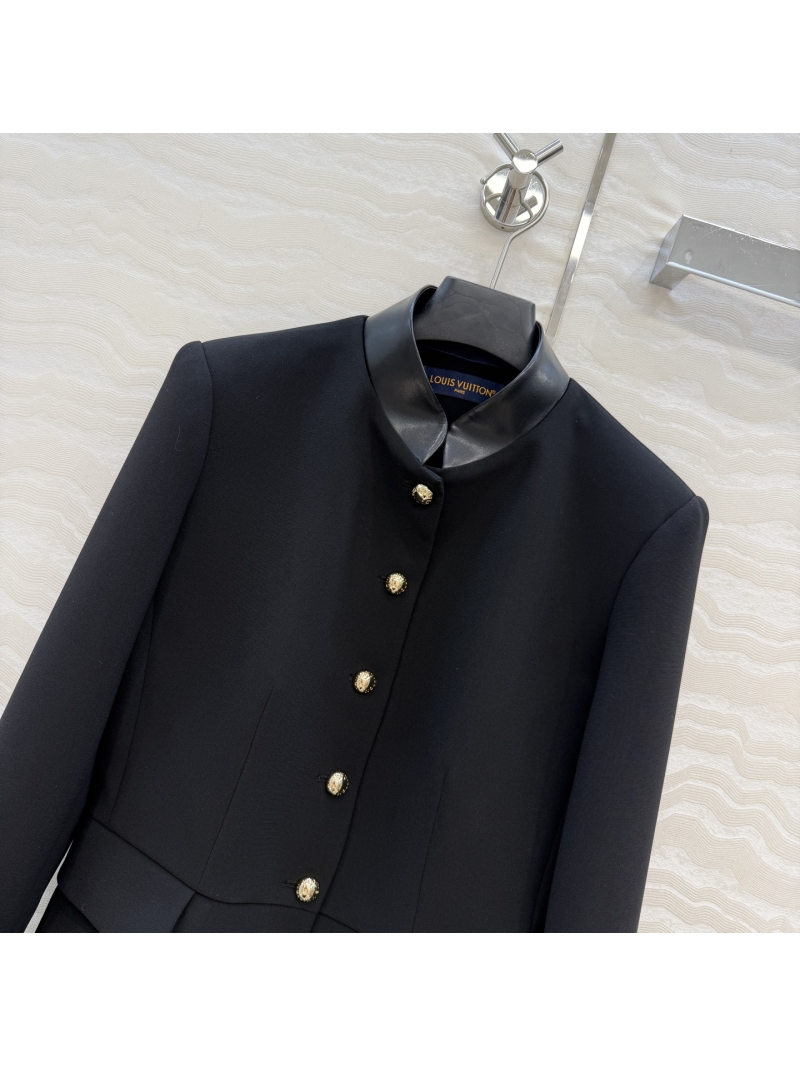 Louis Vuitton Autumn/Winter Monogram Equestrian Tailored Blazer in Black with Leather Trim