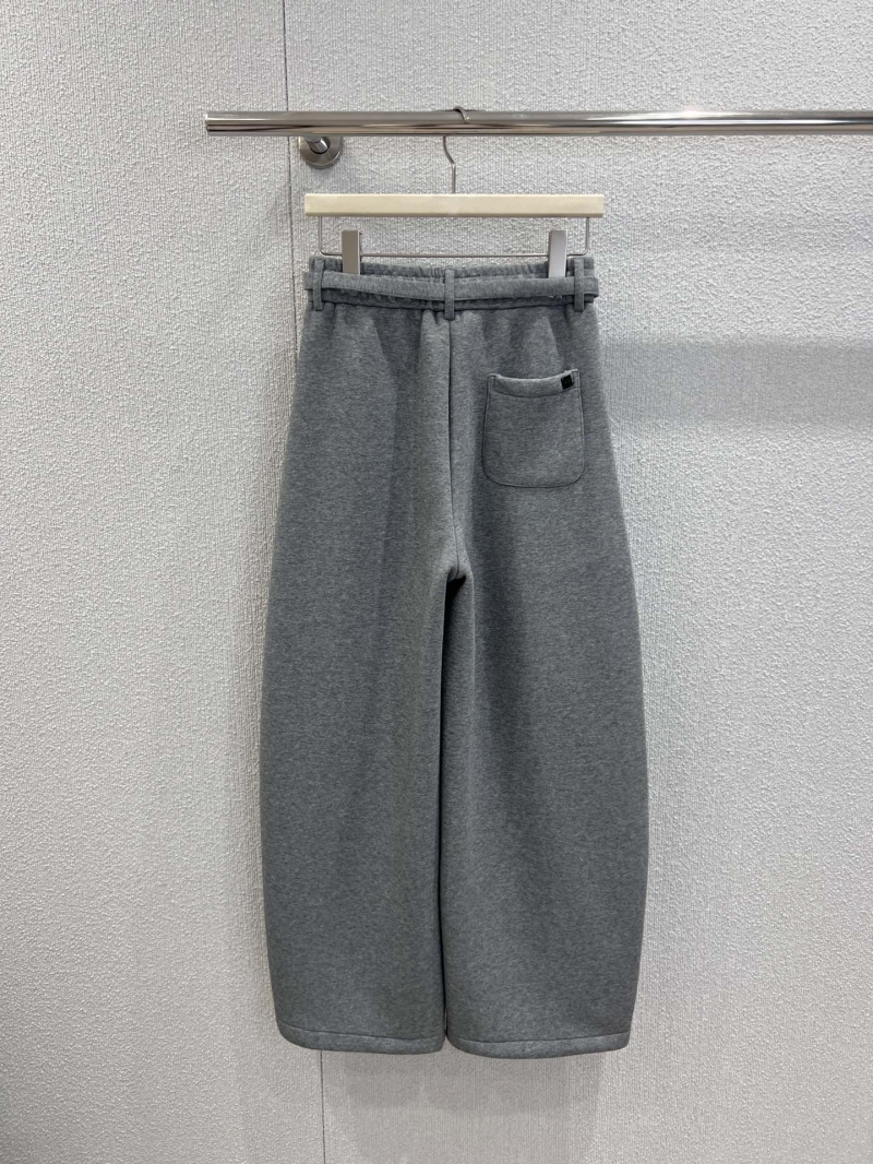 Loewe Wide-Leg Fleece-Lined Sweatpants in Heather Gray | Soft Fleece Interior, Wide-Leg Silhouette, Embellished Logo Details