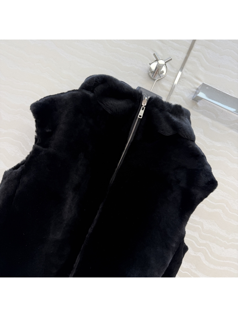 Prada Montone Limited Edition Reversible Shearling & Recycled Nylon Vest Coat | Handcrafted Merino Wool & Tailored Silhouette | Luxurious Dual-Wear Design