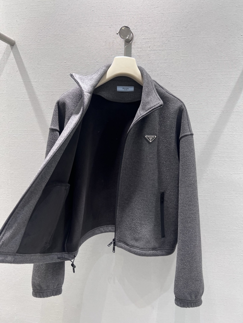 Prada FW2025 Elevated Technical Fleece Track Set | Charcoal Gray | Signature Triangle Logo & Relaxed Fit
