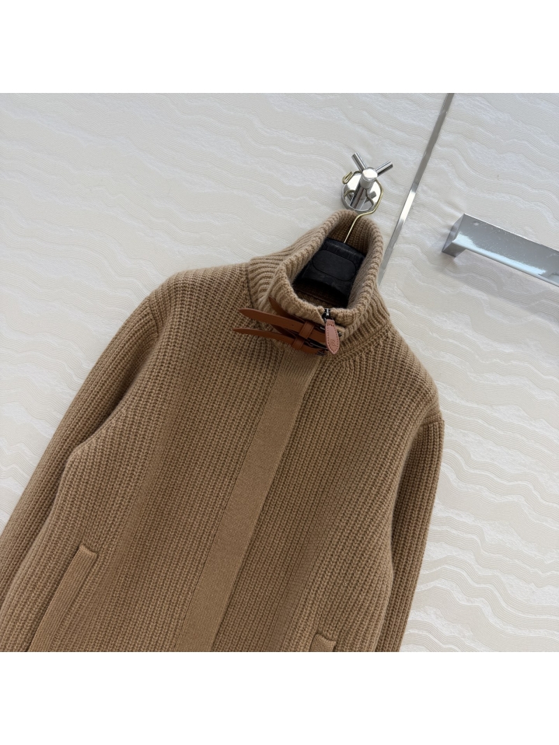 Ralph Lauren Purple Label 100% Cashmere Zip-Up Cardigan in Caramel – Vintage Leather Accents & Timeless Old Money Style