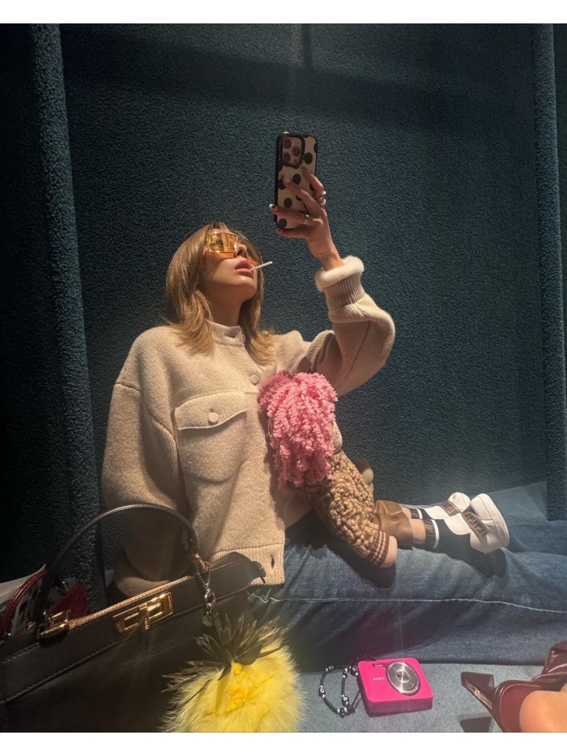 Fendi Exquisite 100% Wool Relaxed Fit Cardigan in Pale Camel | Signature FF Logo | Elevated Knitwear