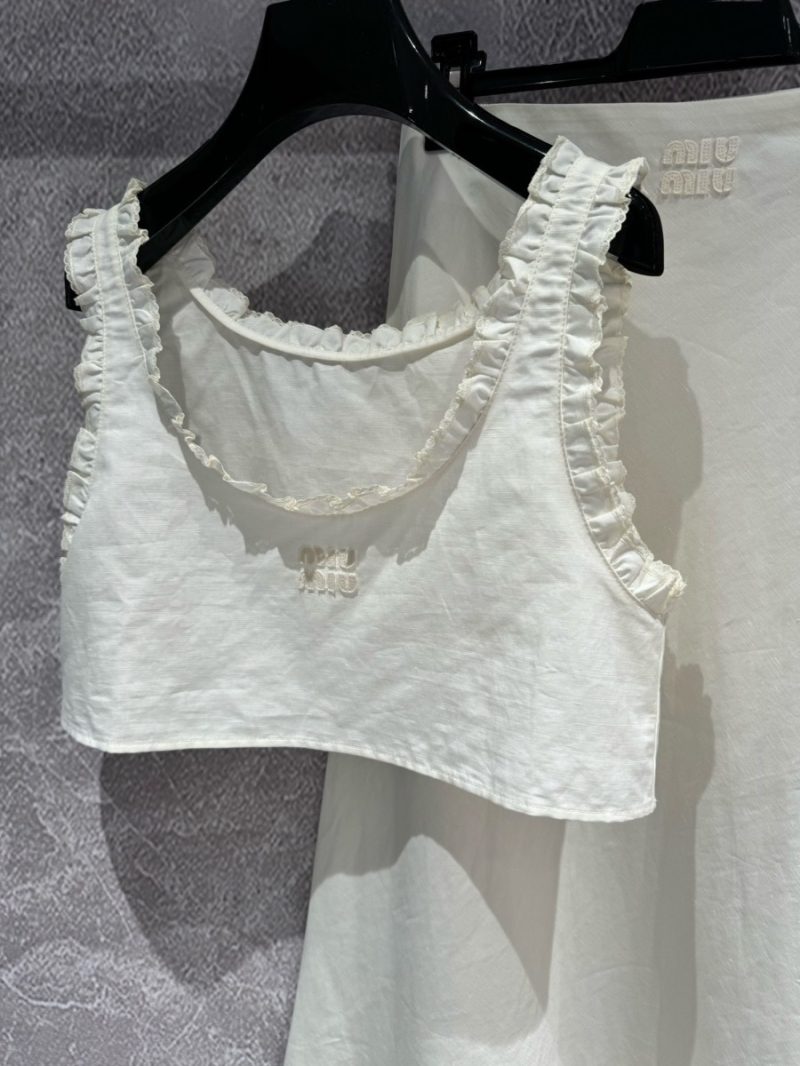 Miu Miu Embroidered Lace Trim Top