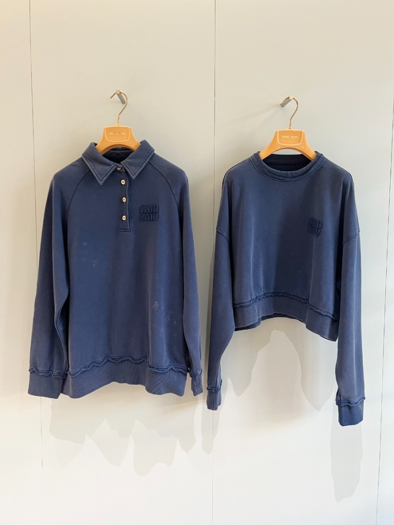 Miu Miu 24FW Early Autumn Exclusive Embroidered Polo Sweatshirt