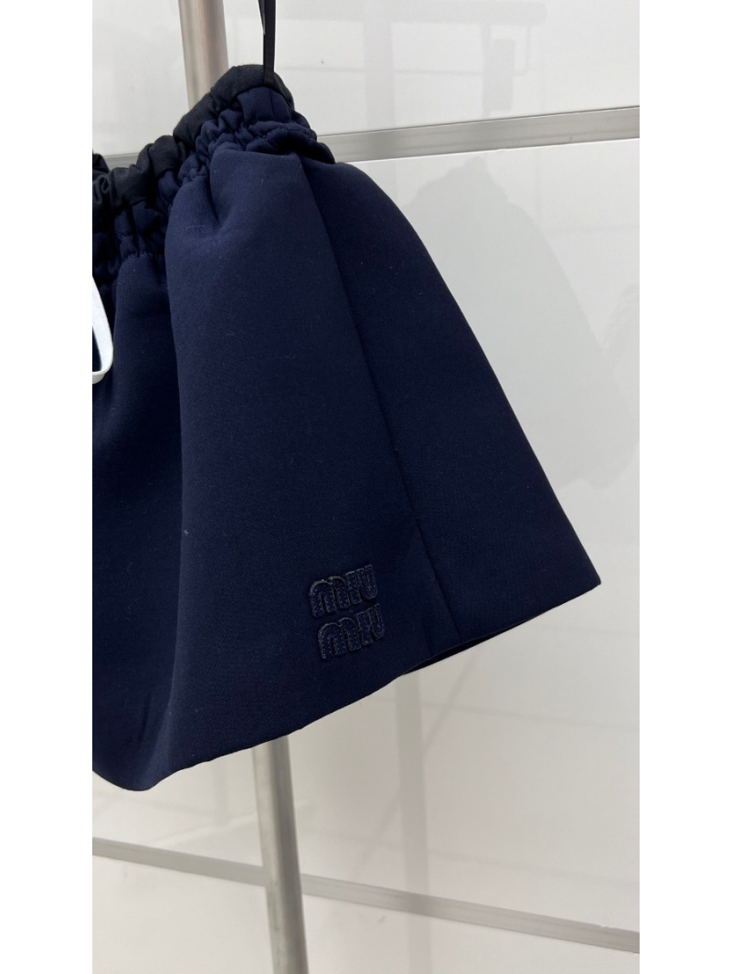 Miu Miu 2024 Spring/Summer Elastic Waist Flared Mini Skirt in Wool Blend