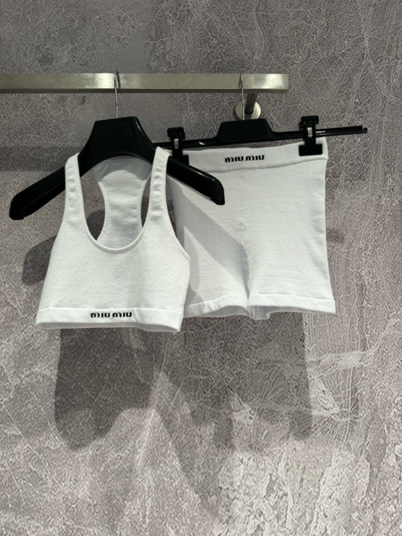 Miu Miu Essentials Set Chic Layering Bodysuit and Crop Top