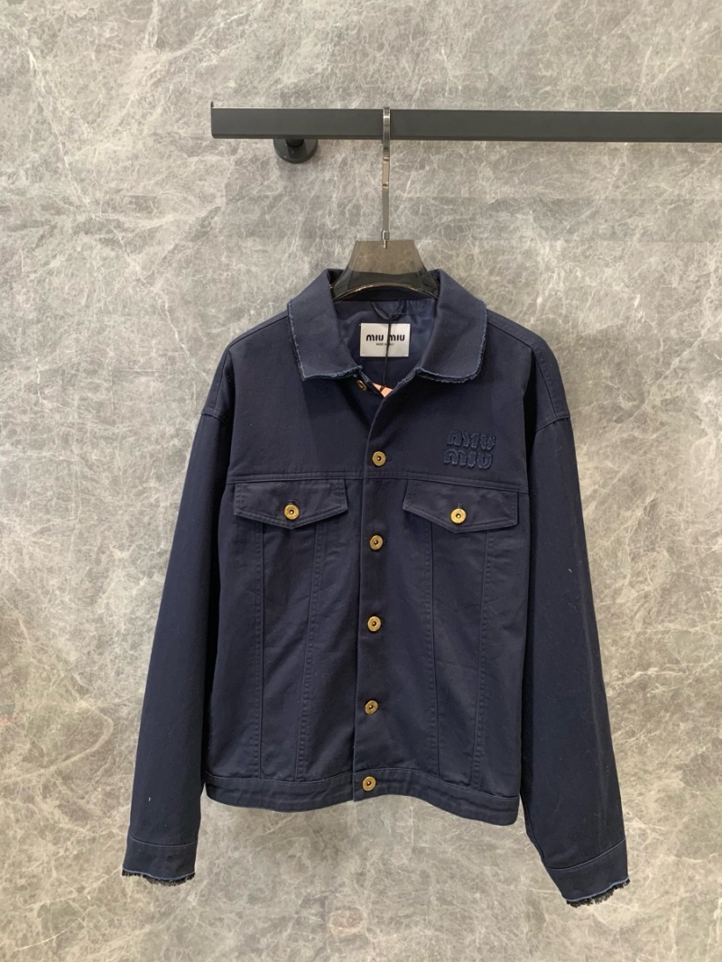 Miu Miu 2024 Early Autumn Micro Logo Patch Single-Breasted Jacket