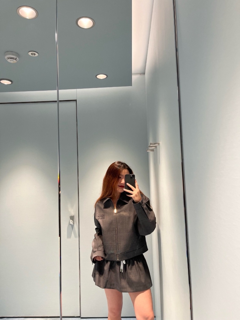 Miu Miu 2024 Early Autumn Prince of Wales Check Blouson Jacket