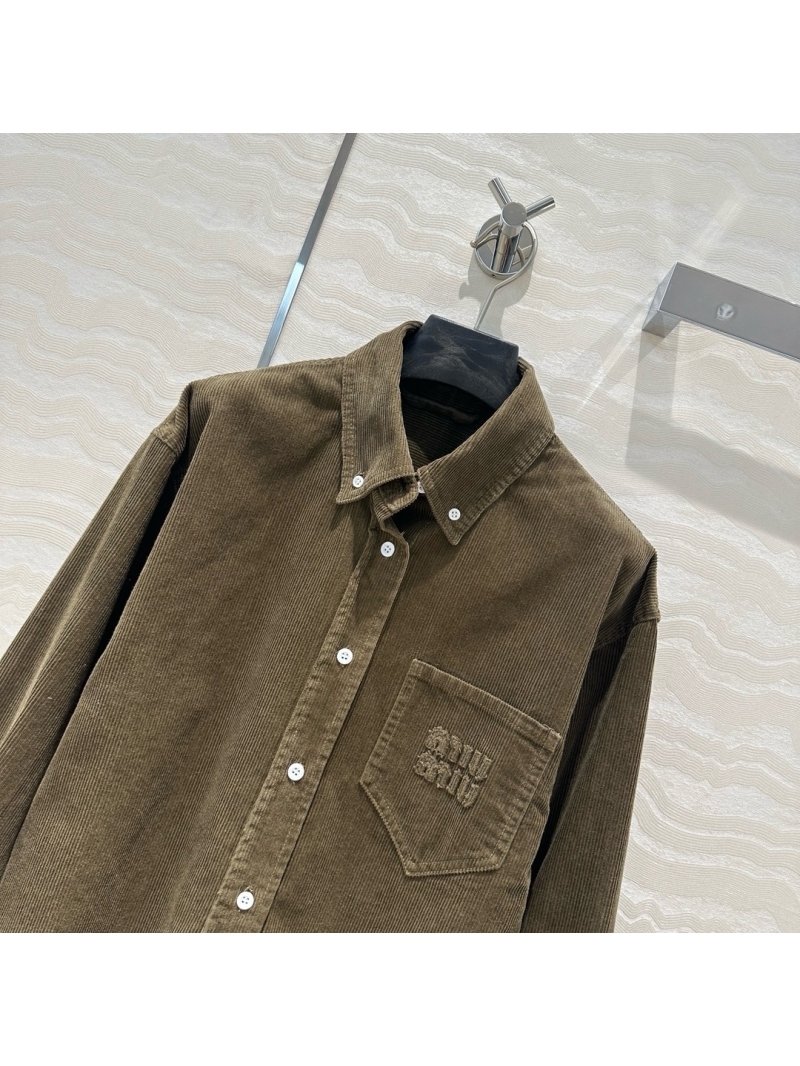 Miu Miu Corduroy Shirt Jacket Dark GRey