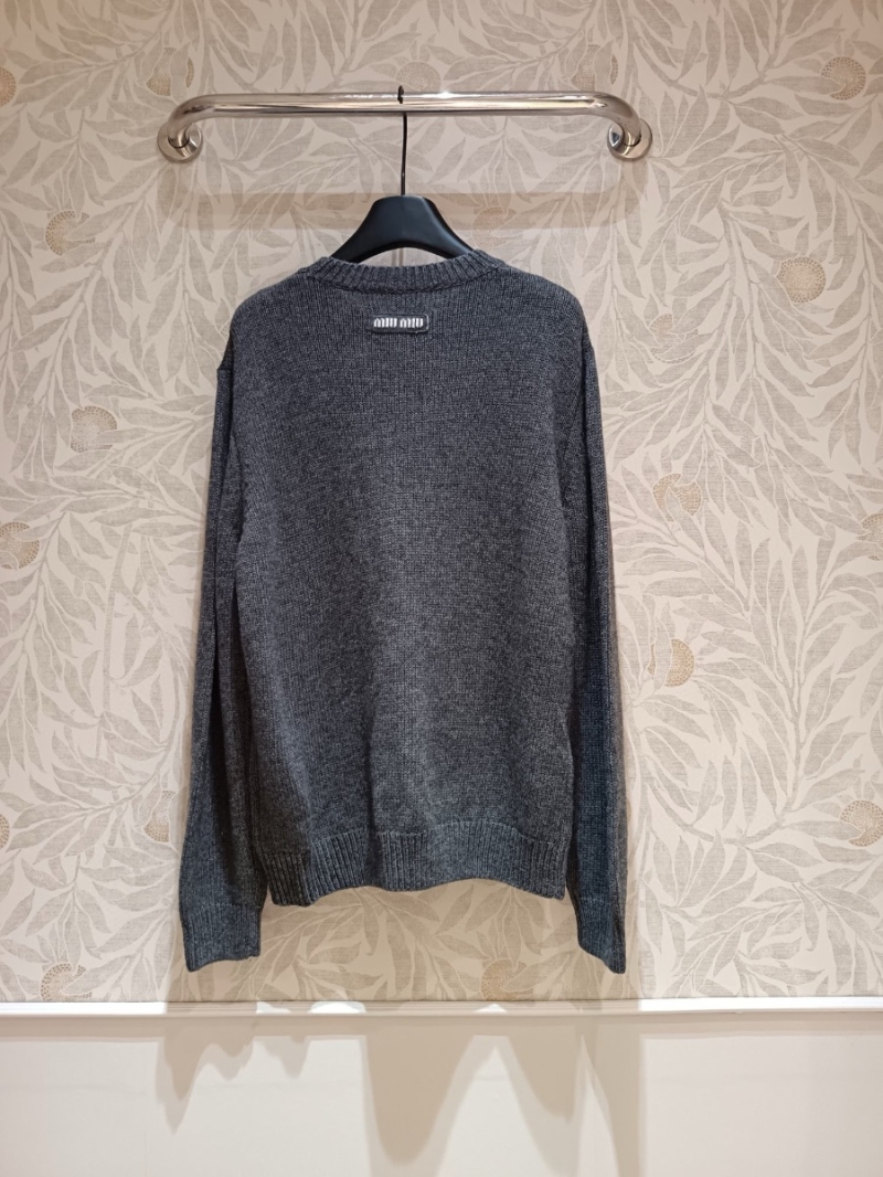 Miu Miu 2024 Essential Gray Cashmere Sweater