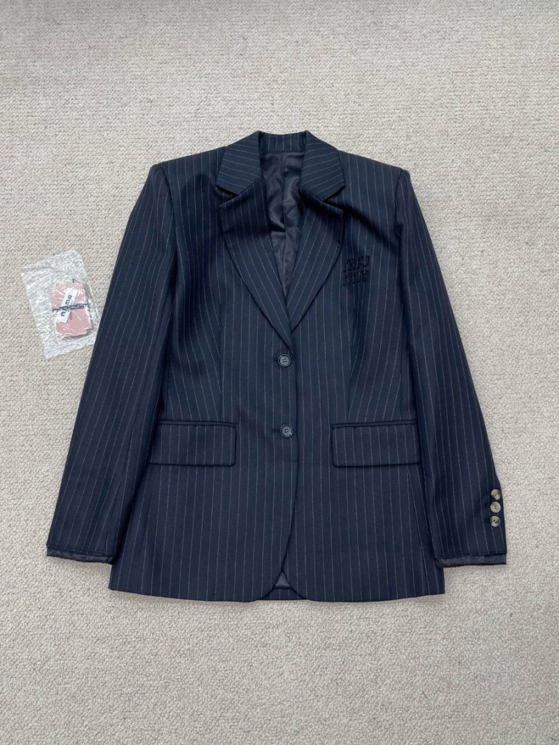Miu Miu Pinstripe Wool Blazer