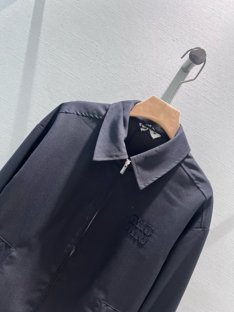 Miu Miu 24SS Spring Summer New Casual Embroidered Logo Jacket
