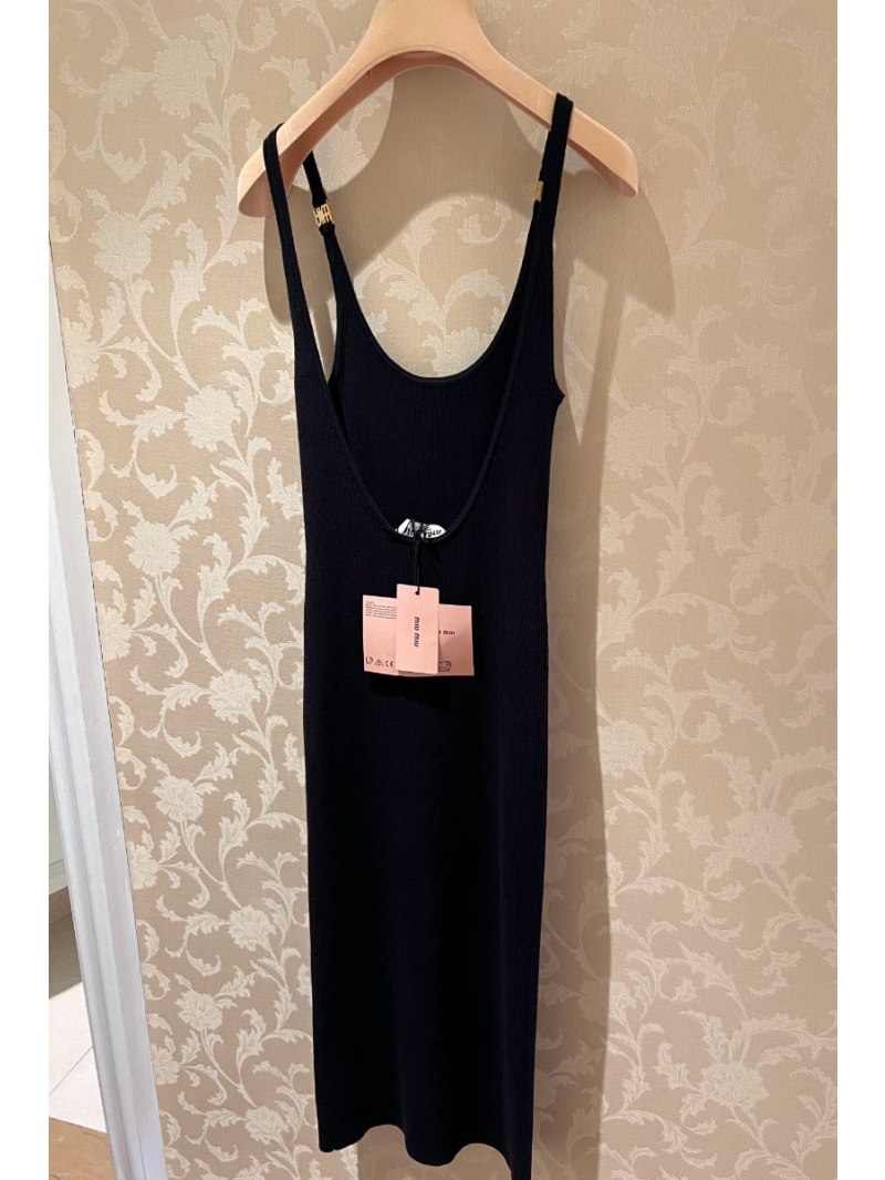 Miu Miu Strappy Backless Camisole Knit Dress