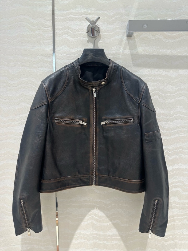 Miu Miu 2024 limited Edition Vintage Biker Leather Jacket