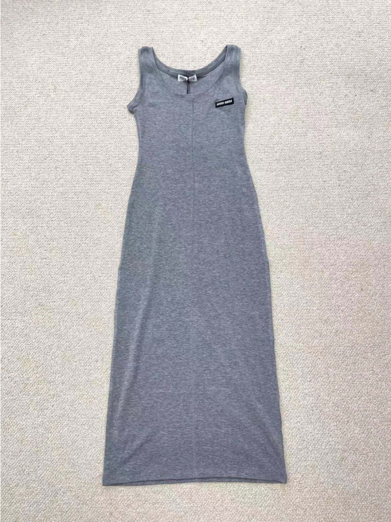 Miu Miu 24 Fall/Winter Classic Contrast Patch Long Dress