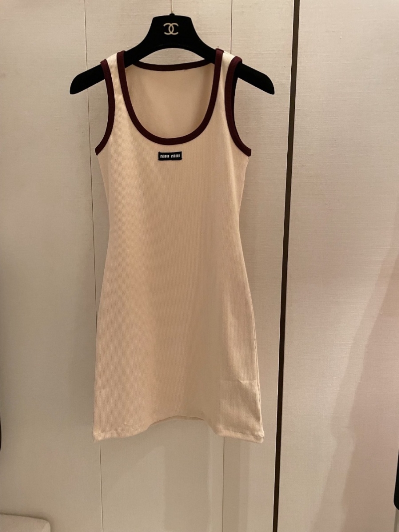 MiuMiu New Cotton Ribbed Tank Dress