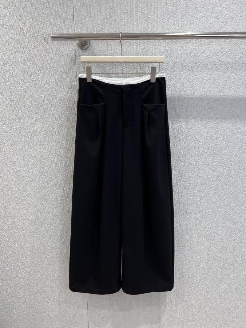 Alexander Wang Elevated Wide-Leg Trousers | Contrasting Waistband | Black