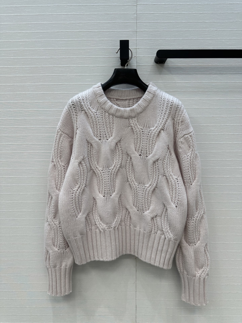 Bottega Veneta Exquisite Cashmere Cable-Knit Short Pullover | Neutral Tone, Dropped Shoulder