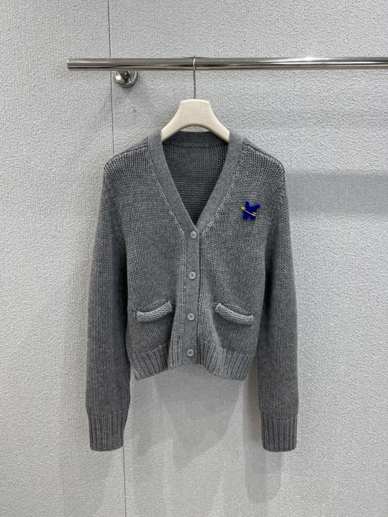 Celine 25FW Autumn Winter New Arch Pin V-Neck Cashmere Cardigan | Limited Edition, Artisan Crafted, Gray