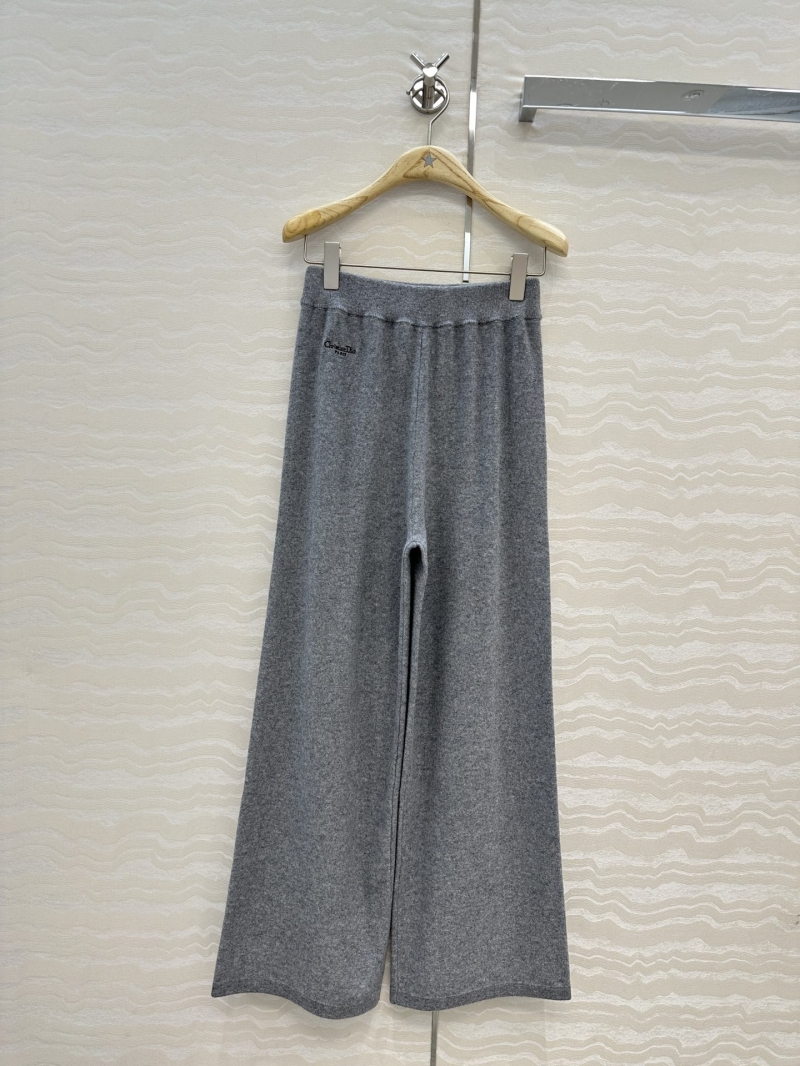 Miss Dior 2026 Early Spring Limited Edition Wide-Leg Cashmere Trousers in Grey