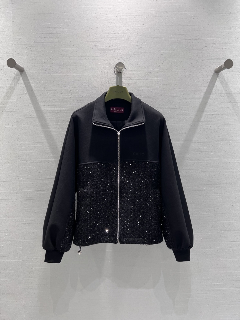 Gucci Limited Edition Autumn/Winter 2025 Sequin-Panel Zip-Up Jacket