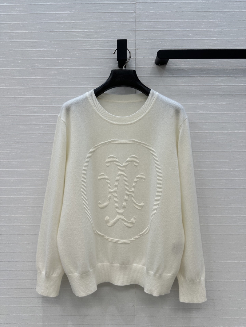 Hermès Sumptuous Cashmere Knitted Pullover Sweater with Signature 3D Jacquard Logo - Off-White