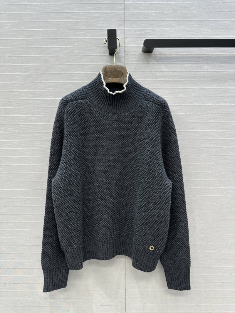 Loro Piana High-Neck Chunky Knit Cashmere Sweater – Timeless Old Money Style in Dark Gray