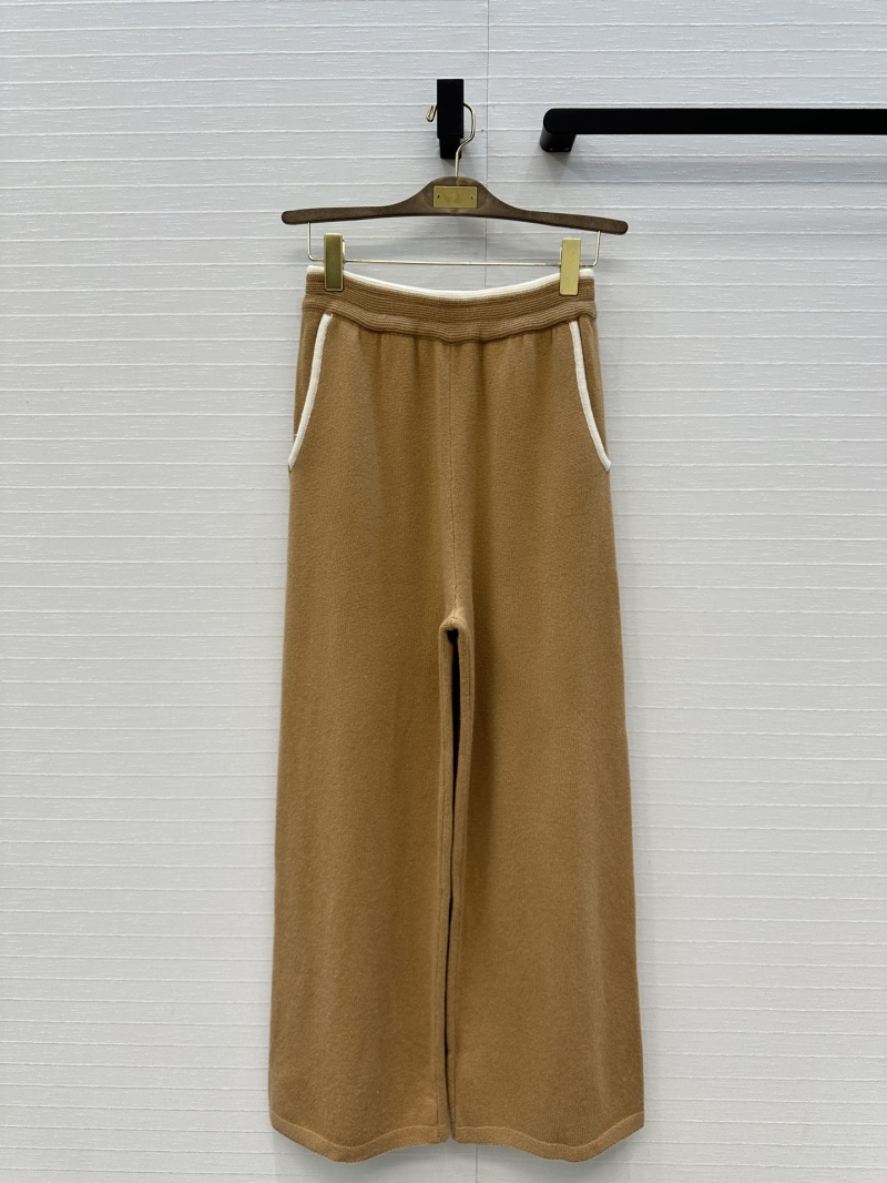 Loro Piana Cashmere Wide-Leg Pants in Caramel – Old Money Chic, Swiss Crafted, Elastic Waist