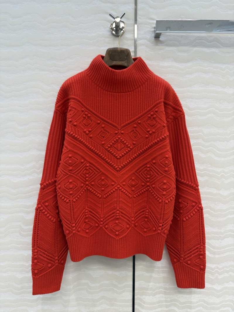 Loro Piana 100% Cashmere Half-Turtleneck Sweater with Diamond Jacquard Design