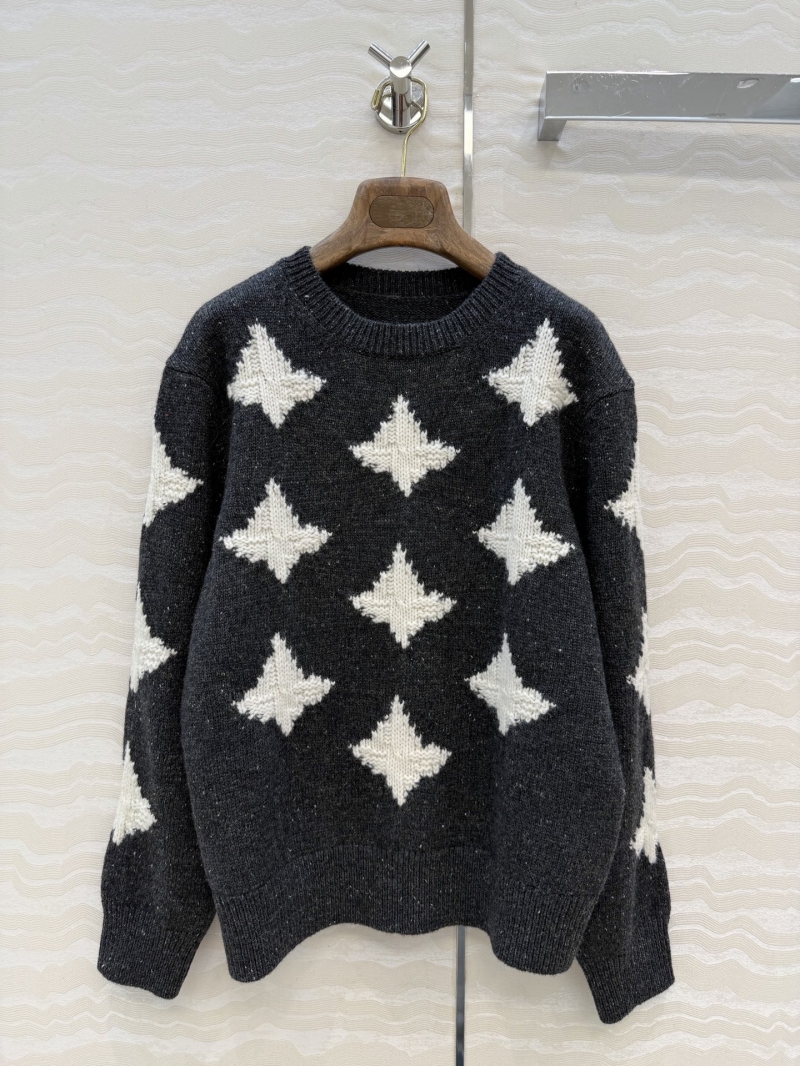 Loro Piana Cashmere-Wool Blend Star Jacquard Knit Sweater | Timeless Old Money Style