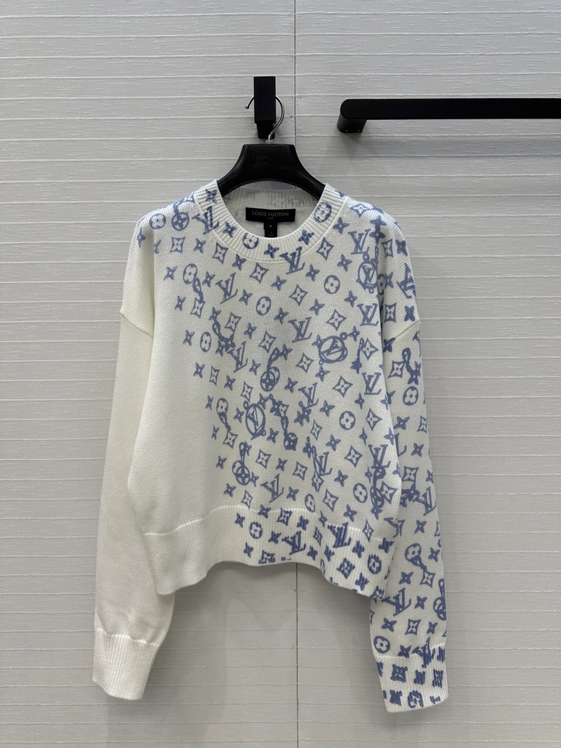 Louis Vuitton Wool-Cashmere Monogram Print Knit Sweater