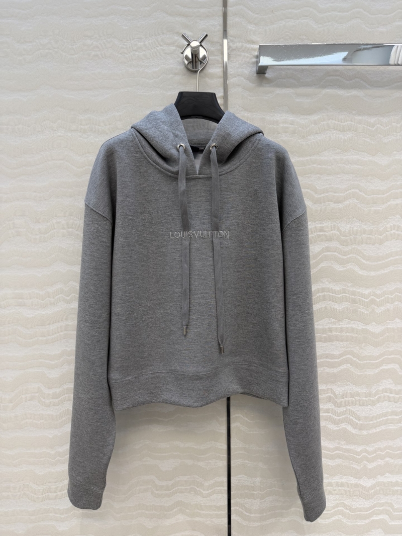 Louis Vuitton Monogram Embroidered Space Cotton Hoodie – Cropped H-Silhouette, Sporty Elegance