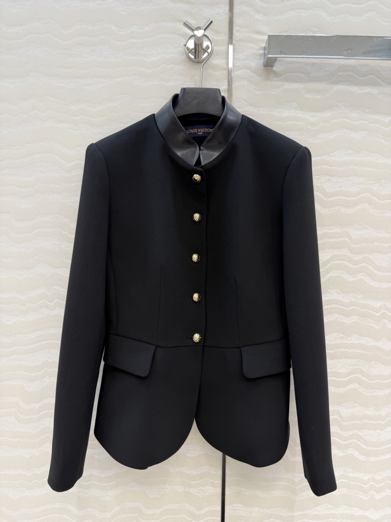 Louis Vuitton Autumn/Winter Monogram Equestrian Tailored Blazer in Black with Leather Trim