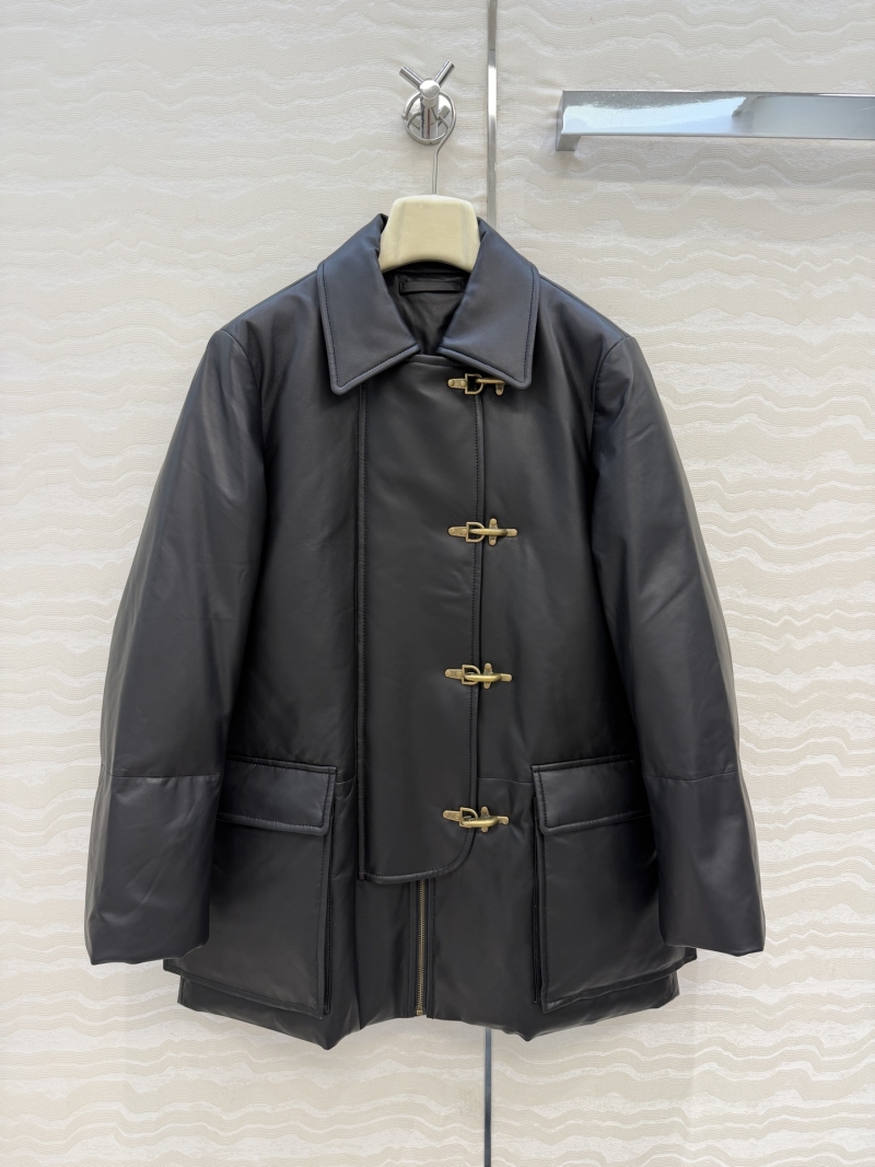 Loewe Quilted Lamb Leather Down Coat – Vintage Aviation Toggle, Relaxed H-Silhouette