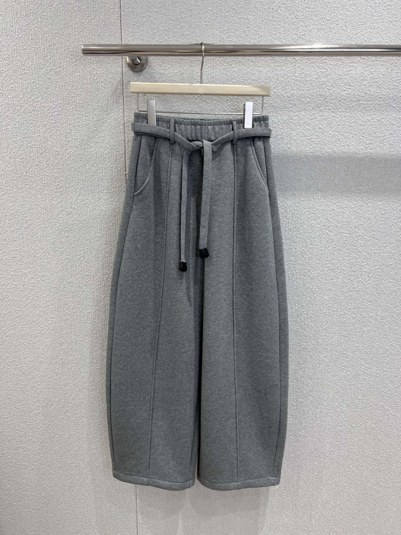 Loewe Wide-Leg Fleece-Lined Sweatpants in Heather Gray | Soft Fleece Interior, Wide-Leg Silhouette, Embellished Logo Details