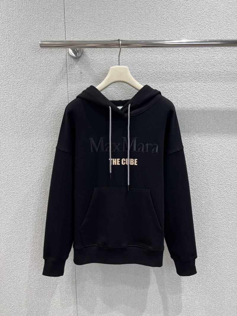 MaxMara The Cube Embroidered Hooded Sweatshirt in Black | Soft Cotton-Blend Fabric | Relaxed Fit | Limited Edition
