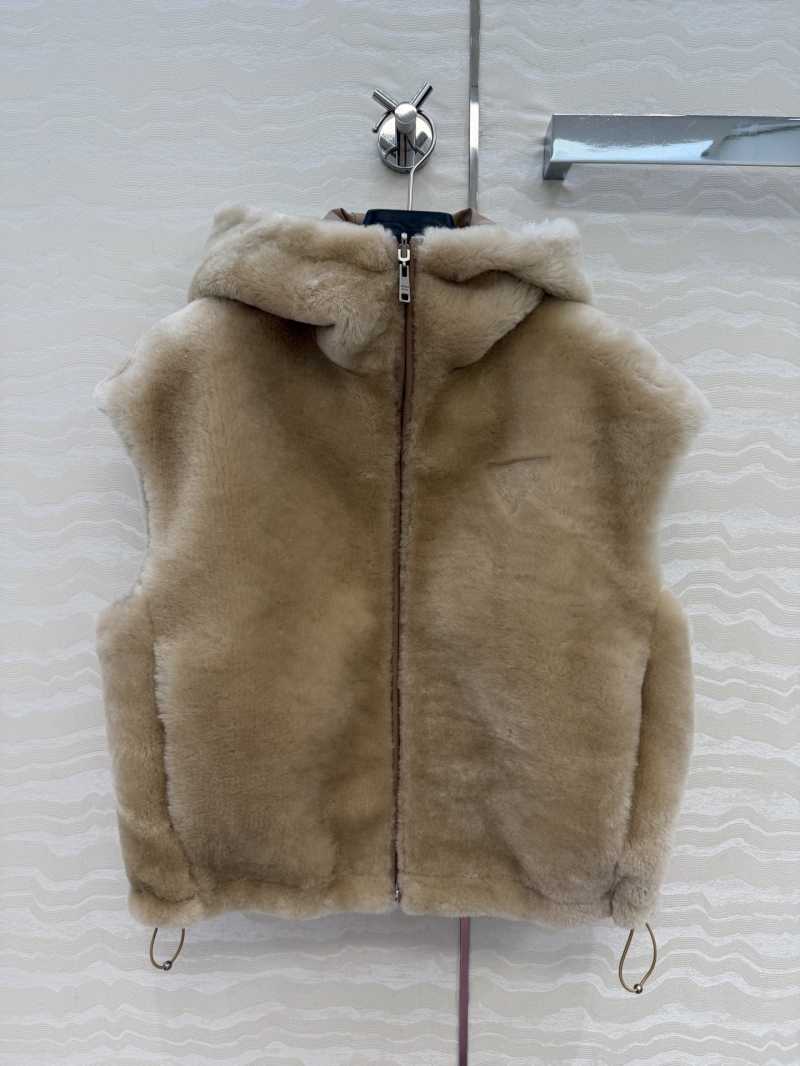 Prada Montone Limited Edition Reversible Shearling Vest | Handcrafted Merino Wool & Recycled Nylon | Double-Faced Luxury Outerwear