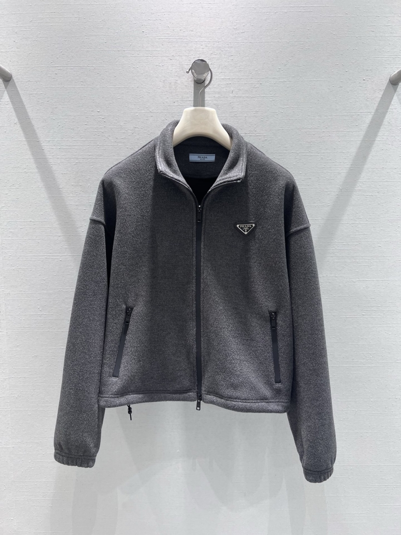 Prada FW2025 Elevated Technical Fleece Track Set | Charcoal Gray | Signature Triangle Logo & Relaxed Fit