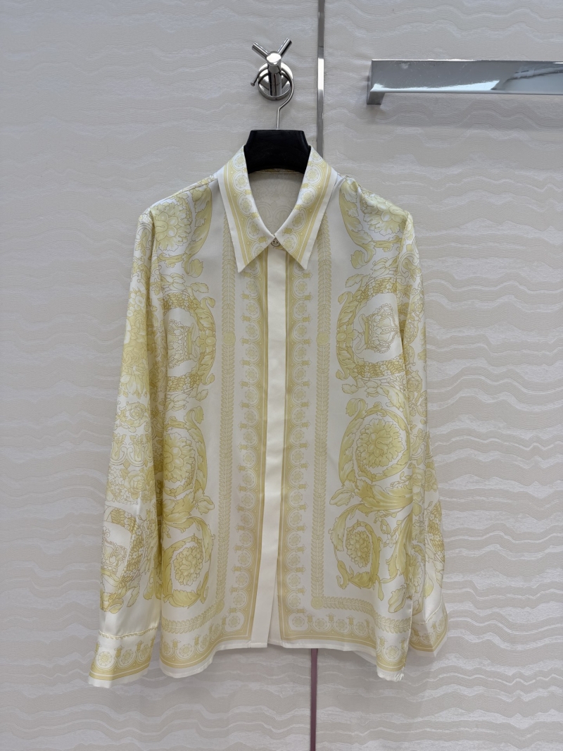 Versace Baroque Print Silk Shirt – 100% Silk Twill with Medusa Button