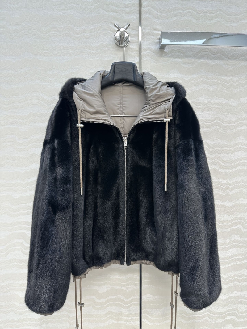 Yves Saint Laurent Reversible Hooded Mink Fur Coat – Vintage-Inspired Luxury Outerwear