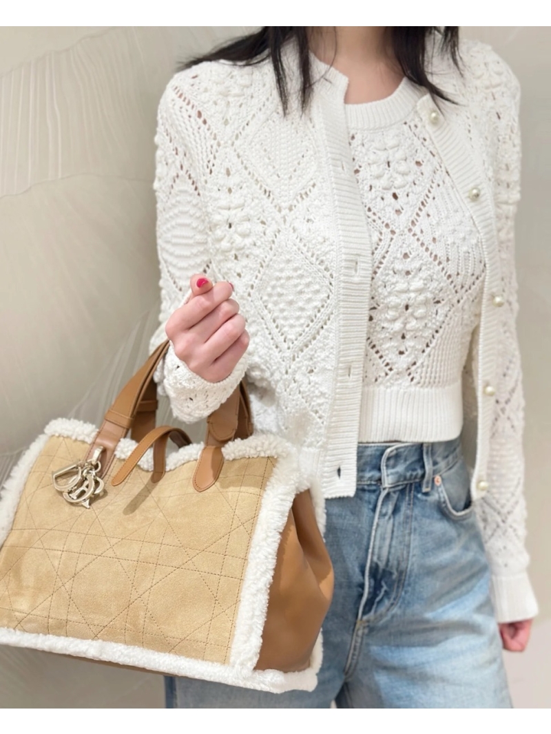 Dior Miss Dior White Cotton Jacquard Sleeveless Vest